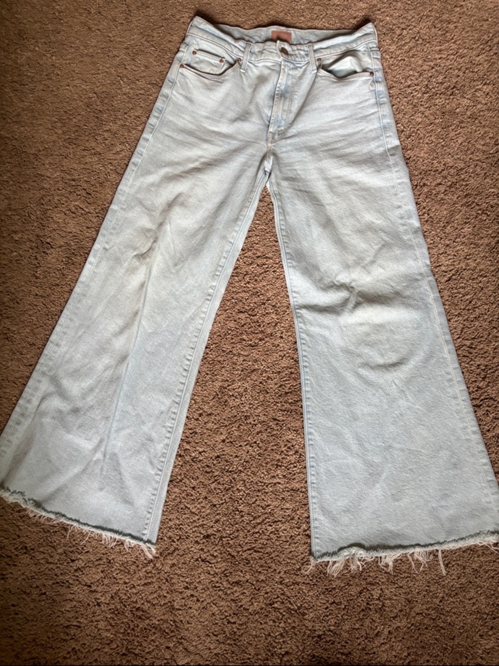 MOTHER Light Blue High-Rise Flare Jeans